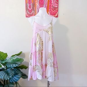 Pink & Gold Foil Tiered Sundress